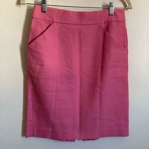 J. Crew Flamingo Pink Double-Serge Cotton Pencil Mini Skirt #R